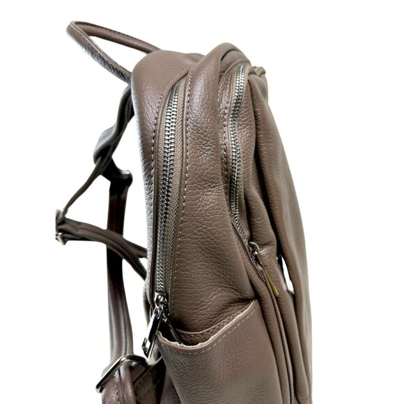 Ivan Troy Anta Gray Women\'s Italian Leather Outdoor Travel Bag Zipper Backpack main image 9